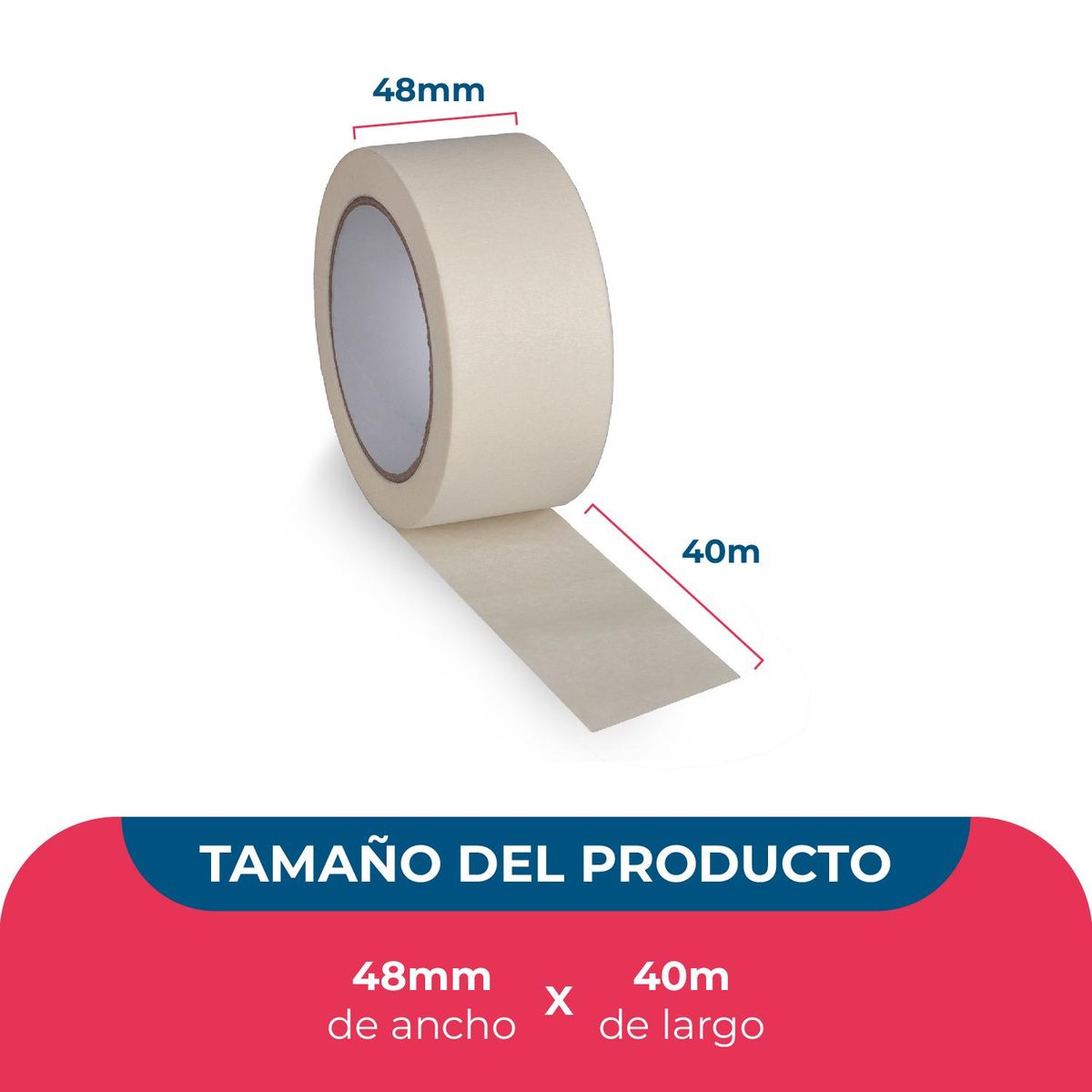 GENERICO - Cinta Papel Masking Tape 48mm40m - Pack Mayorista - 1 Und