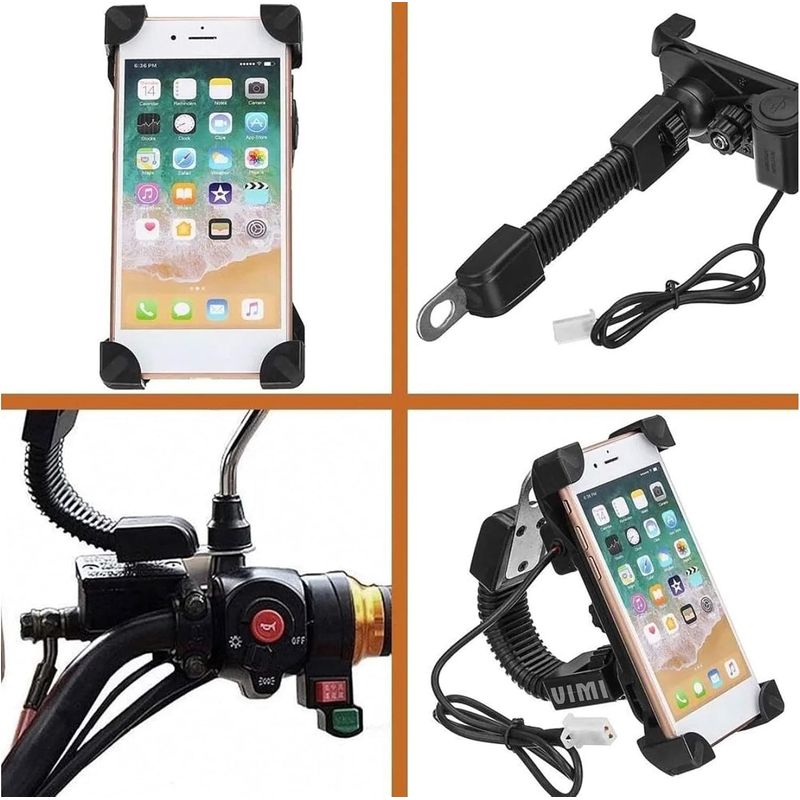 GENERICO - Porta Celular Para Motos Con Cargador Usb