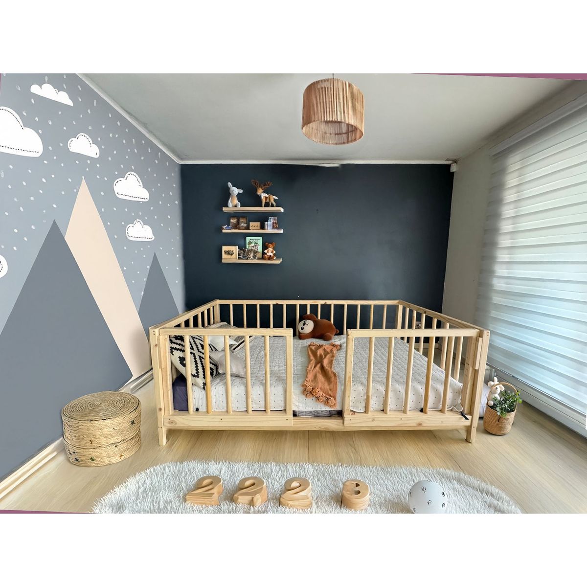 GENERICO - Cama Montessori Eco Corral 1 plaza y media