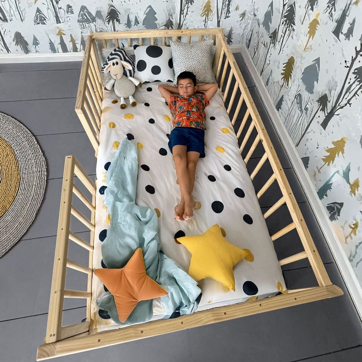 GENERICO - Cama Montessori Eco Corral 1 plaza y media