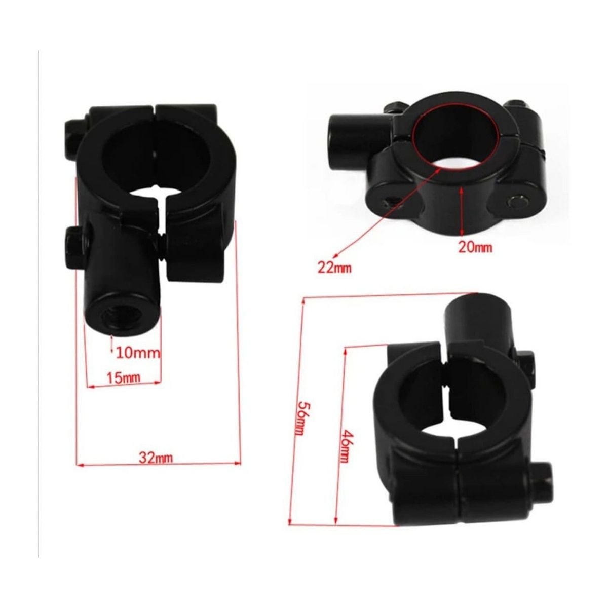 GENERICO - Espejo retrovisor con soporte abrazaderas