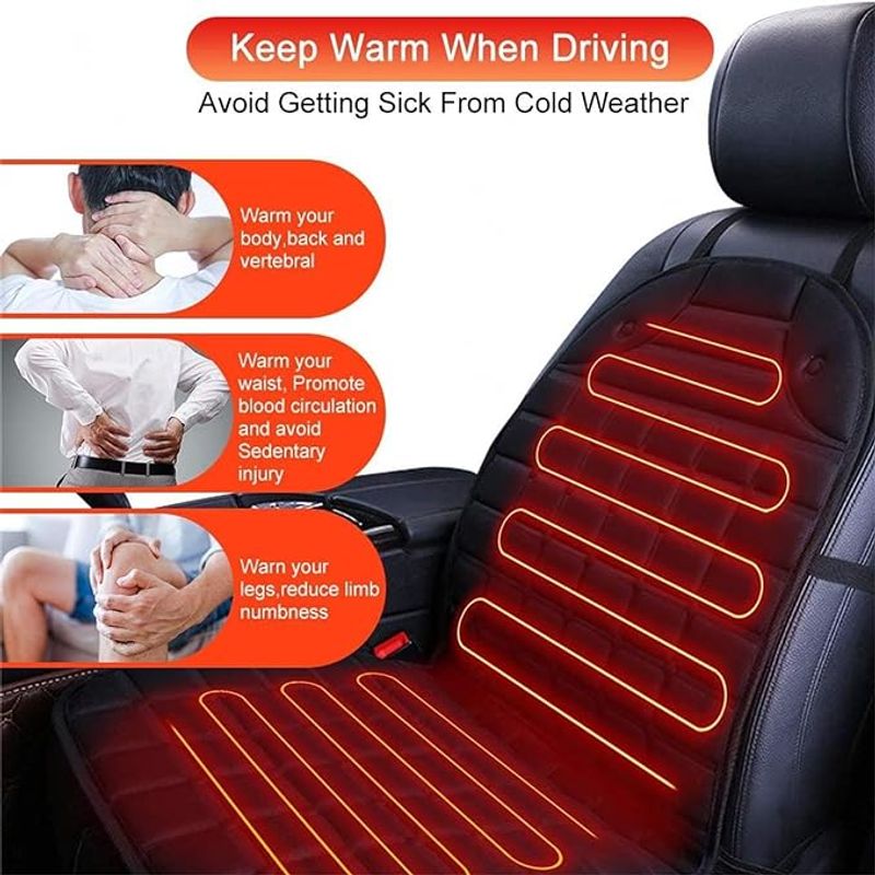 MOVI - 2 Fundas calienta asiento para auto calefactor 12v