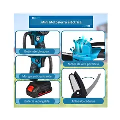 IRM - Motosierra Eléctrica Recargable Portátil 48v Con Accesorios