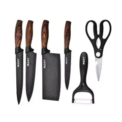 IRM - Juego De Cuchillos Cocina Tijera Y Pelador 6 Piezas Acero