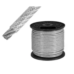 GENERICO - Piola Cable De Acero 3 A 4 Mm Forrado Pvc 100 Metros