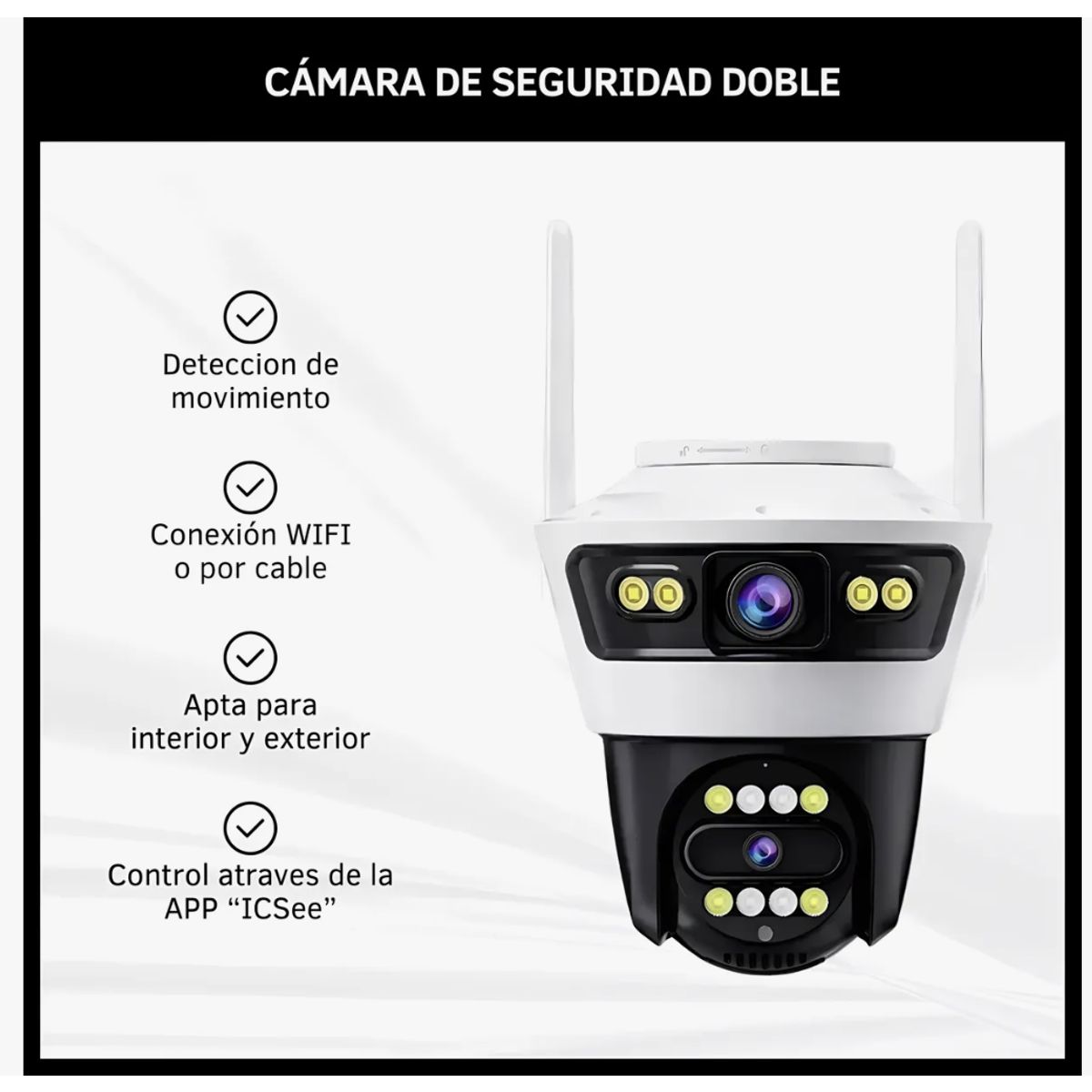 GENERICO - Cámara De Seguridad Doble Lente Wifi 5g Para Exteriores