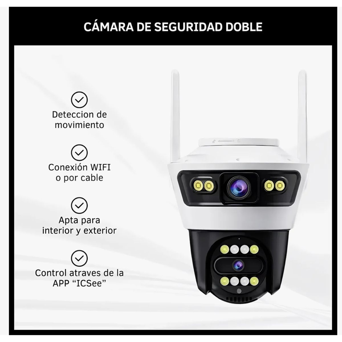 GENERICO - Cámara De Seguridad Doble Lente Wifi 5g Para Exteriores