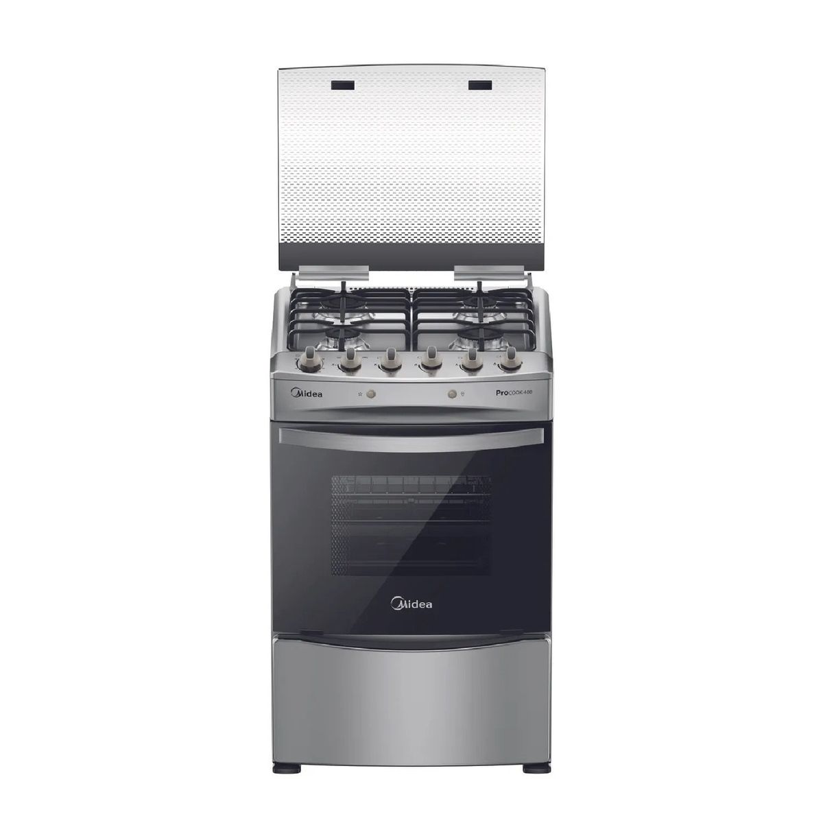 MIDEA - Cocina a Gas 4 Quemadores MCG-4QPI24NS Acero Inoxidable