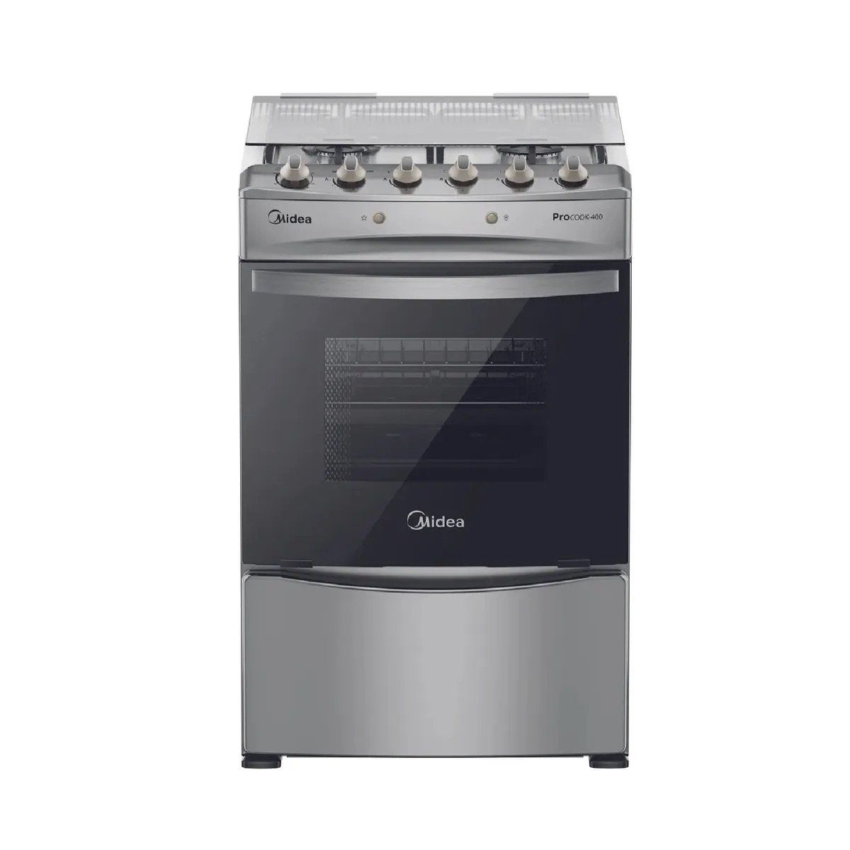 MIDEA - Cocina a Gas 4 Quemadores MCG-4QPI24NS Acero Inoxidable