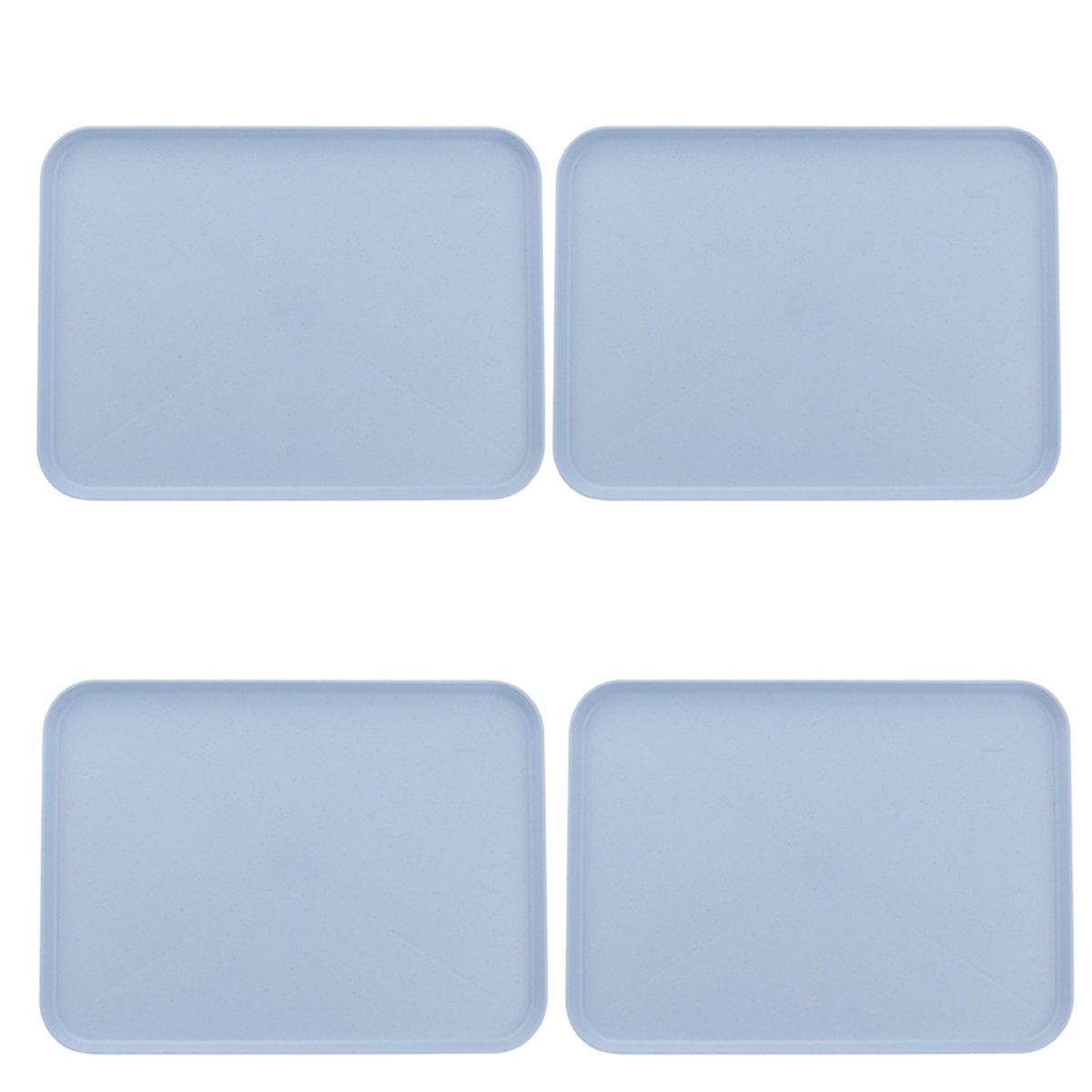 GENERICO - 38x27cm Rápida Comida Bandeja 4pcs Reutilizable Multiuso-Azul