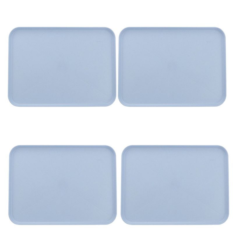 GENERICO - 38x27cm Rápida Comida Bandeja 4pcs Reutilizable Multiuso-Azul