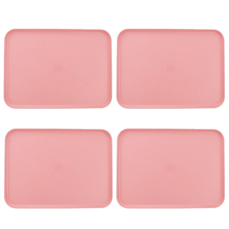 GENERICO - 38x27cm Rápida Comida Bandeja 4pcs Reutilizable Multiuso-Rosa
