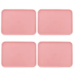 GENERICO - 38x27cm Rápida Comida Bandeja 4pcs Reutilizable Multiuso-Rosa