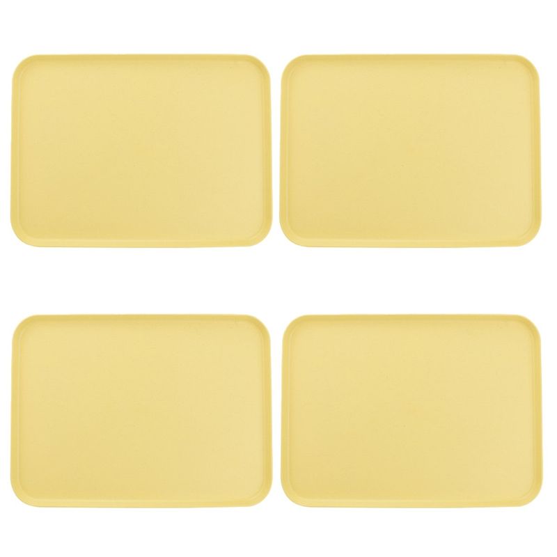 GENERICO - 38x27cm Rápida Comida Bandeja 4pcs Reutilizable Multiuso-Amarillo