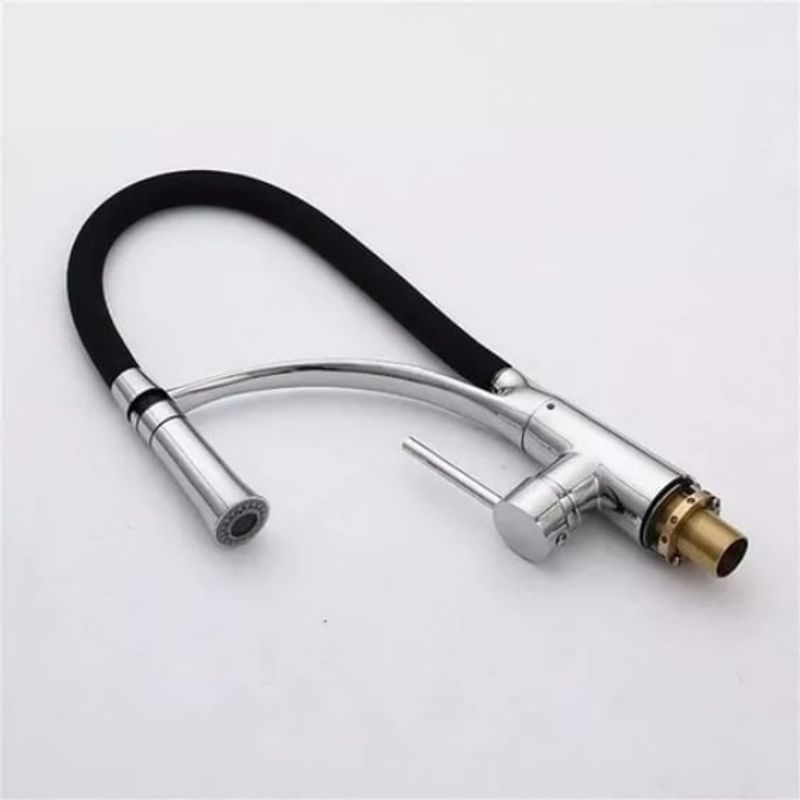 GENERICO - Llave Monomando Lavaplatos Plateada Cuello Gel