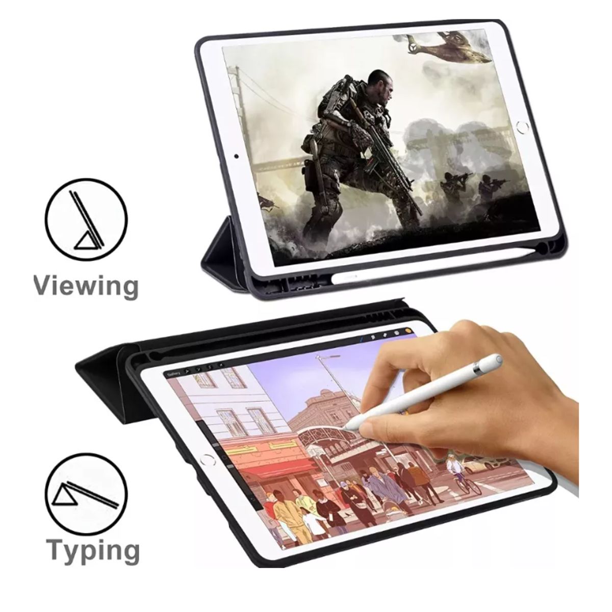 GENERICO - Funda Carcasa iPad 97 5ta 6ta Generación 20182017 Con Ranura Pencil
