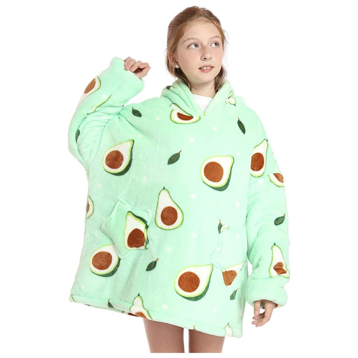 GENERICO - Poleron De Polar Manta Para Invierno Infantil Verde Palta