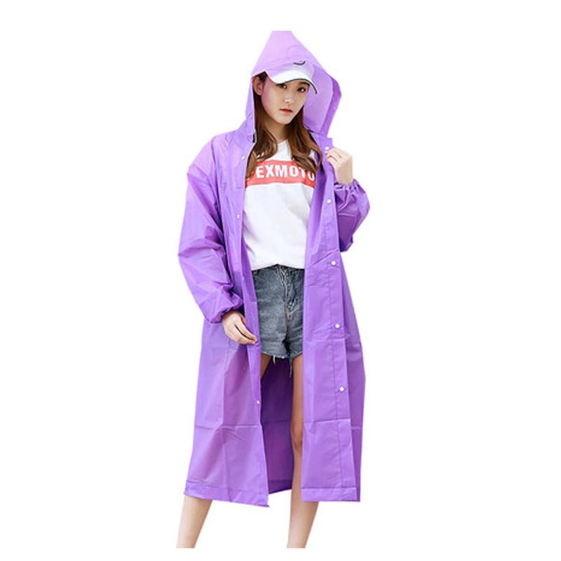 GENERICO - Poncho Impermeable Con Gorro Para Lluvia Morado