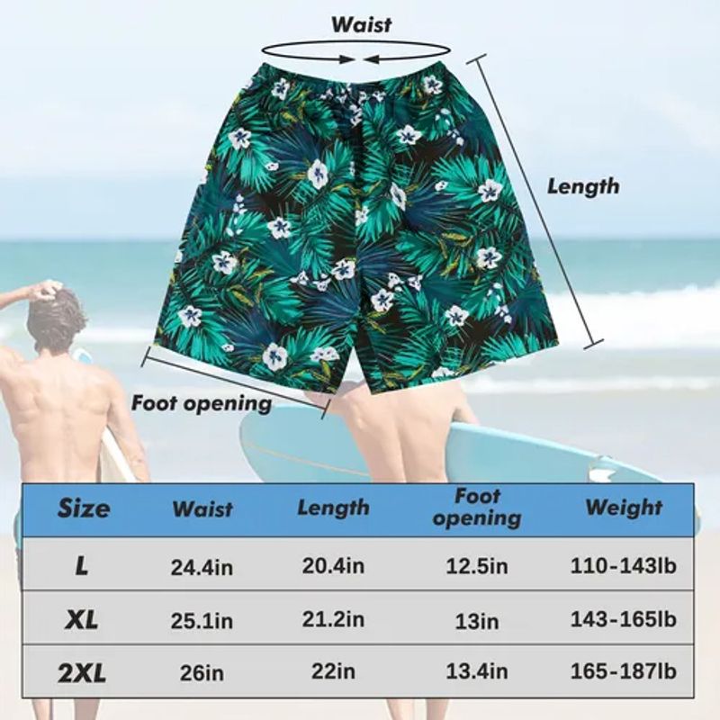 EDWINAYY - Traje Baño De Hombre Con Estampado Floral De Gran Tamaño