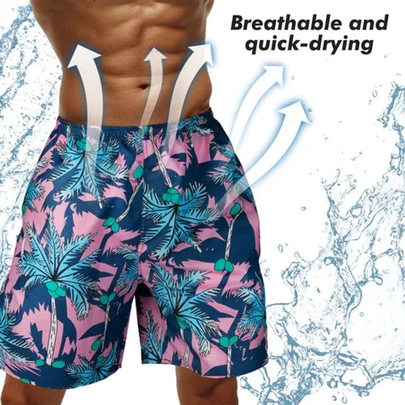 EDWINAYY - Traje Baño De Hombre Con Estampado Floral De Gran Tamaño
