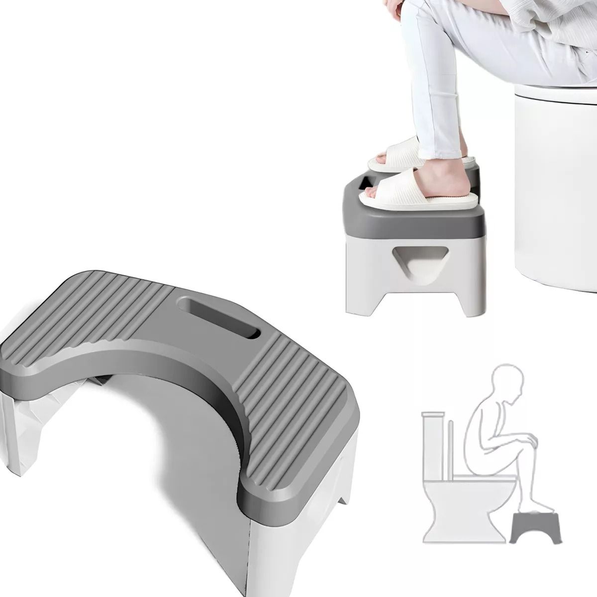 TNAKIEX - Taburete De Inodoro Portátil Taburete De Baño Antideslizante