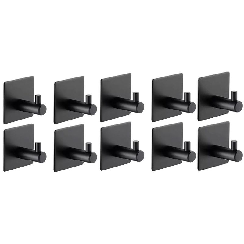 TNAKIEX - 10Pz Ganchos Adhesivos Colgador Perchero Baño Cocina Acero Inox