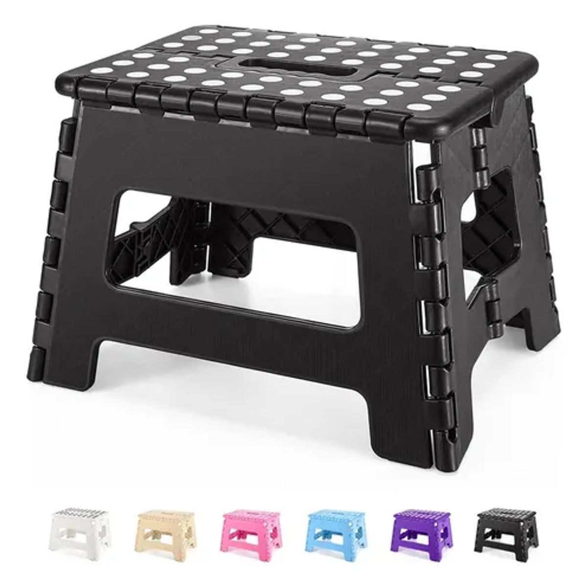 EDWINAYY - Banquito Plegable Taburete Pórtatil Mediano Piso 35x29x28cm