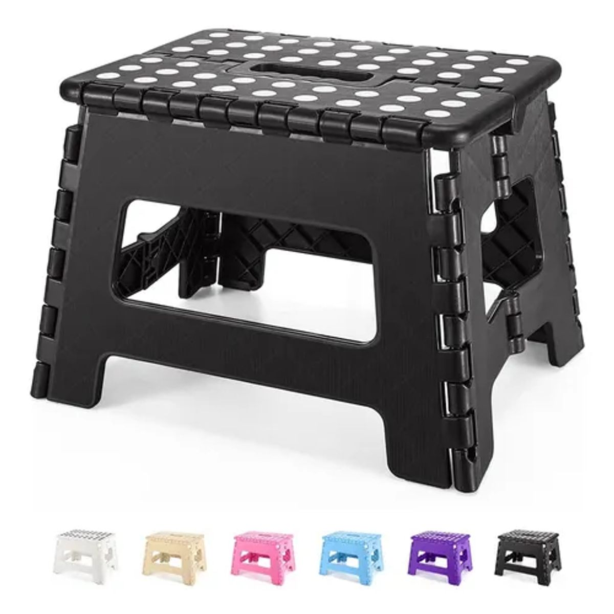 EDWINAYY - Banquito Plegable Taburete Pórtatil Mediano Piso 35x29x28cm