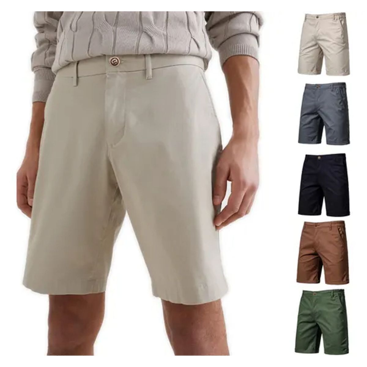 EDWINAYY - Shorts Hombre Adulto Poliéster Corto Cargo Casual Mezclilla