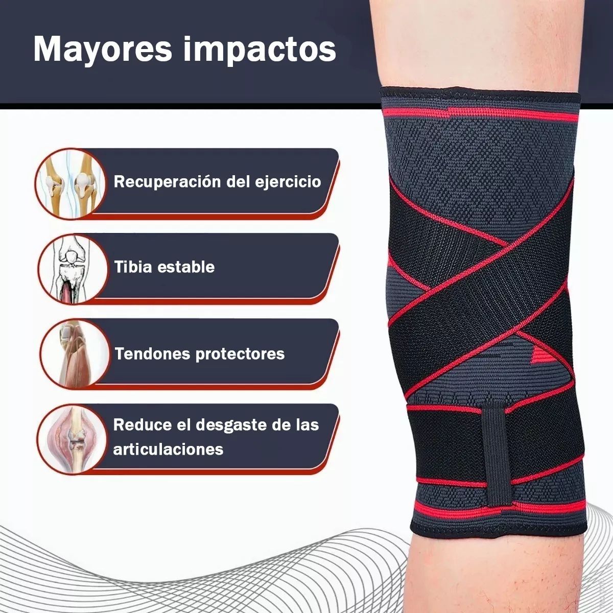 TIOZONEY - 1 Par Rodilleras Elásticas Deportivas Compresion Para Gym