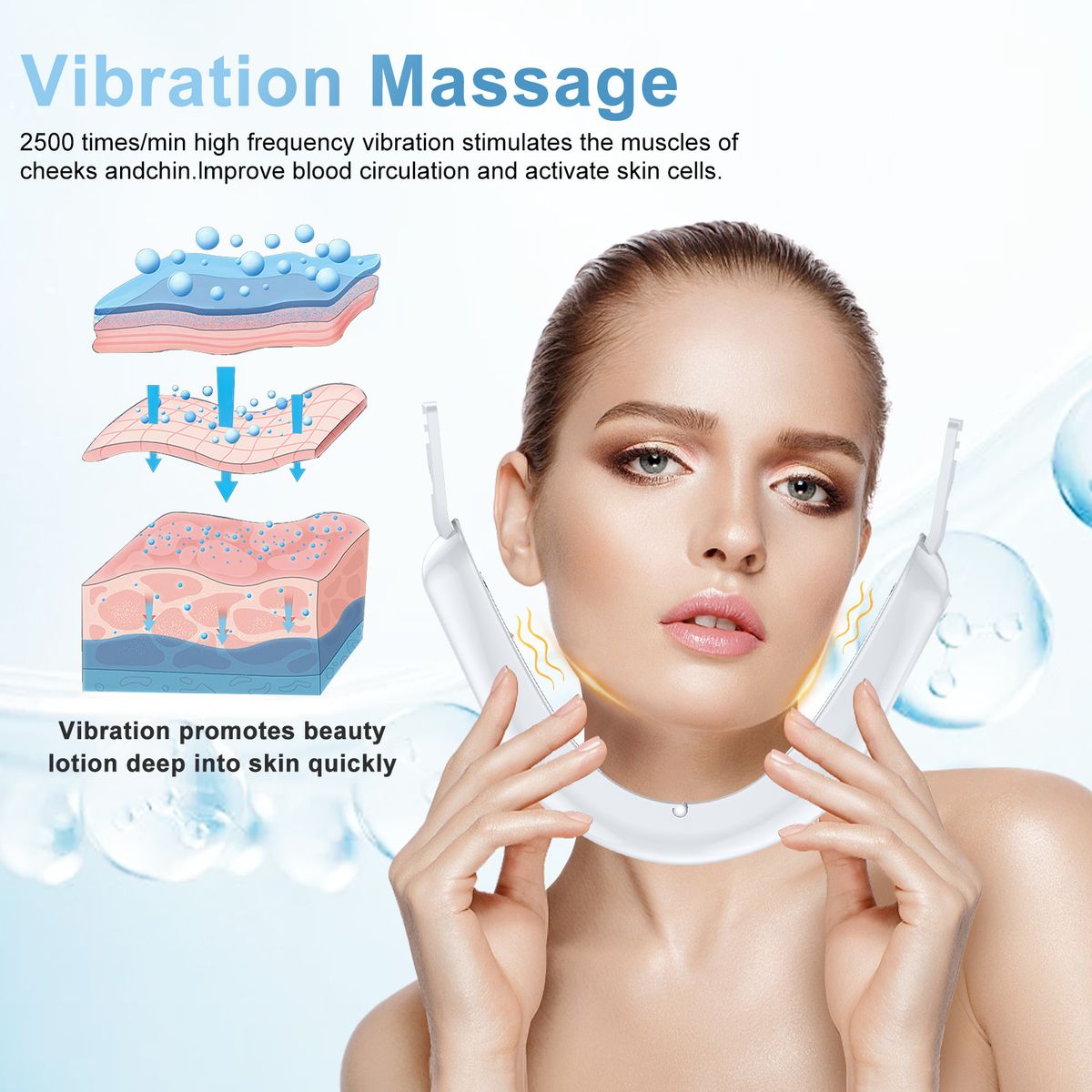 TIOZONEY - Dispositivo de adelgazamiento facial por vibración de microcorriente
