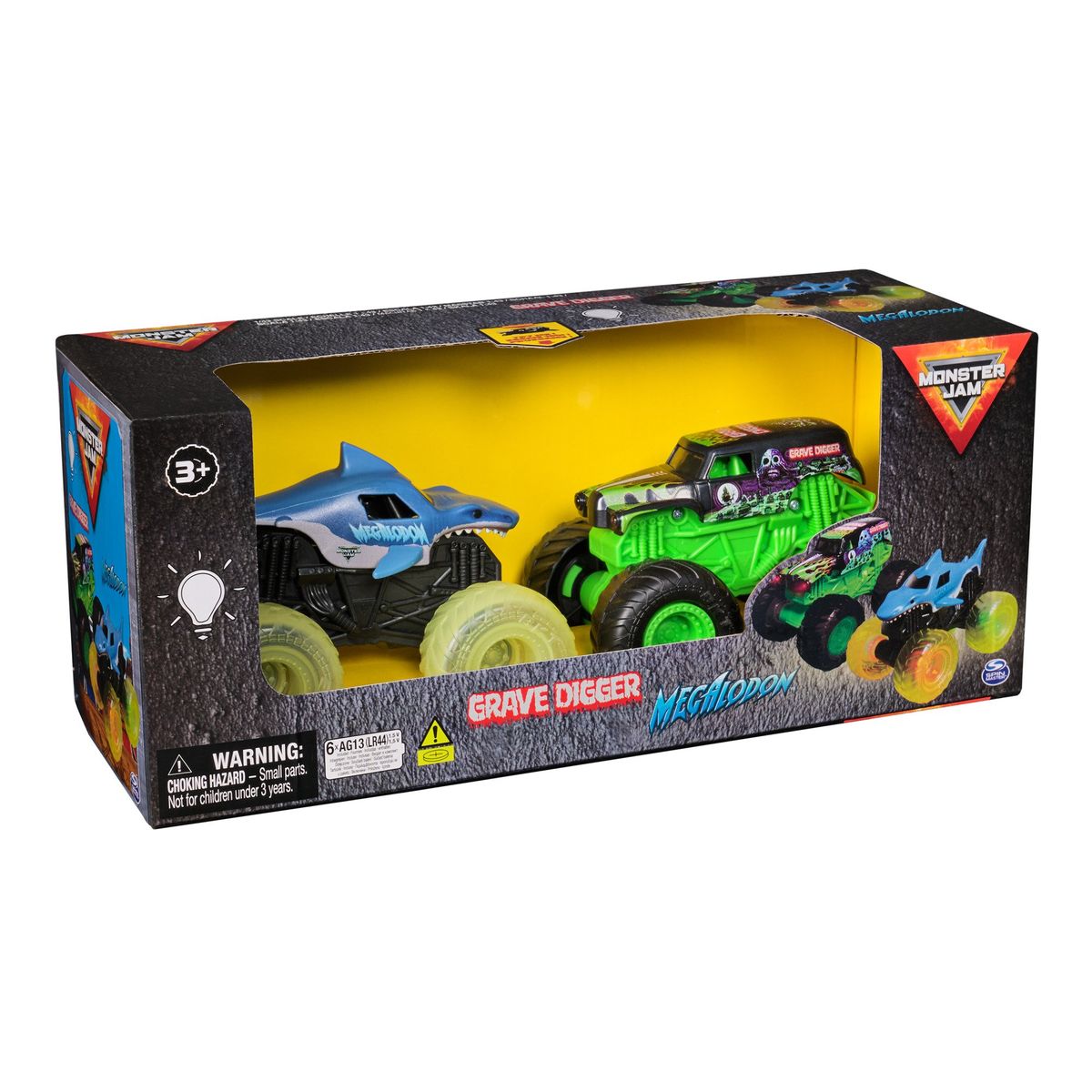 JAM MONSTER - Pack 2 Vehículos 1:43 Con Luz Monster Jam