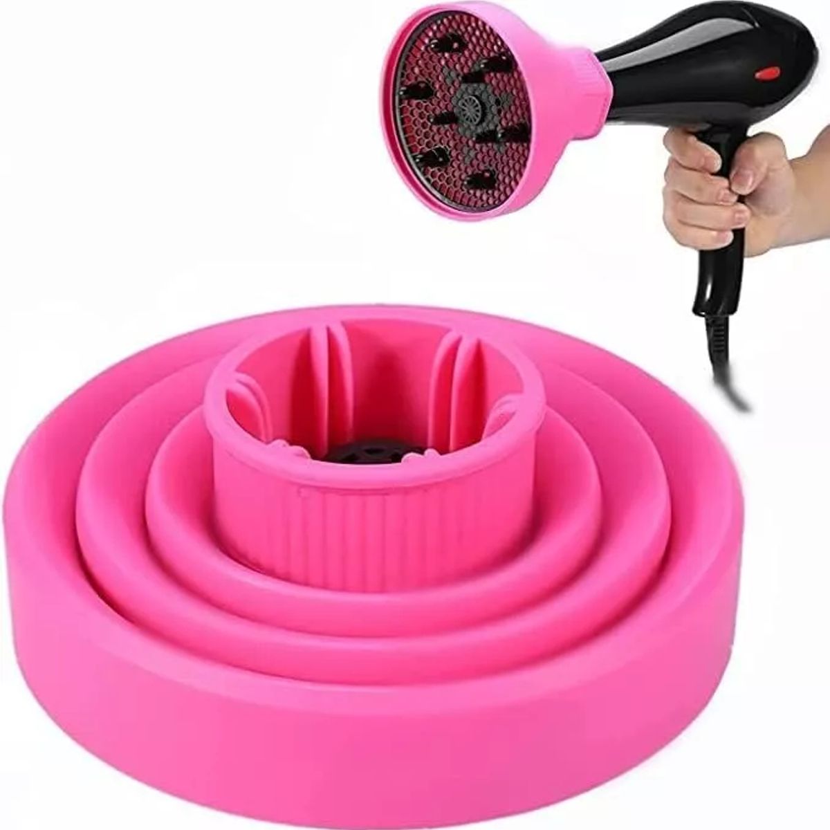 TIOZONEY - Difusor De Secador De Pelo De Silicona Plegable Color Rosa