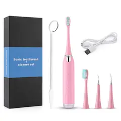 TIOZONEY - Kit cepillo de dientes eléctrico multifuncional y limpiador dental