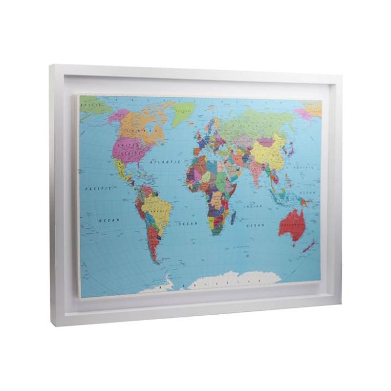 RONDA - Cuadro mapa del mundo color acabado moderno 50x70