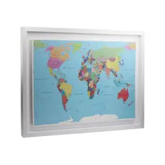 RONDA - Cuadro mapa del mundo color acabado moderno 50x70
