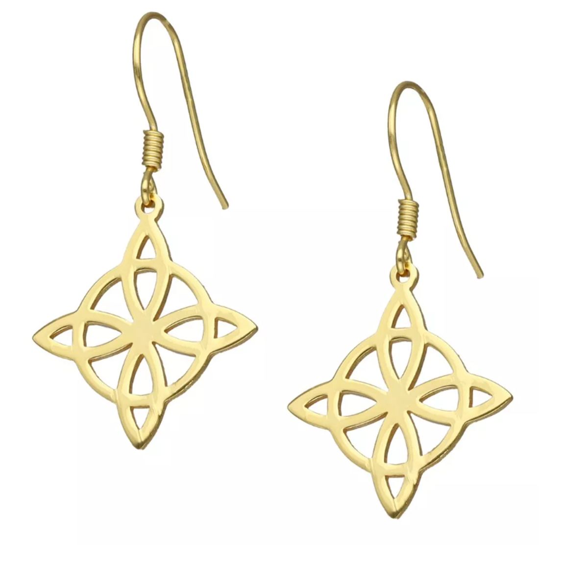 GENERICO - Aros Nudo De Brujas Plata Con Baño De Oro 18k Mujer