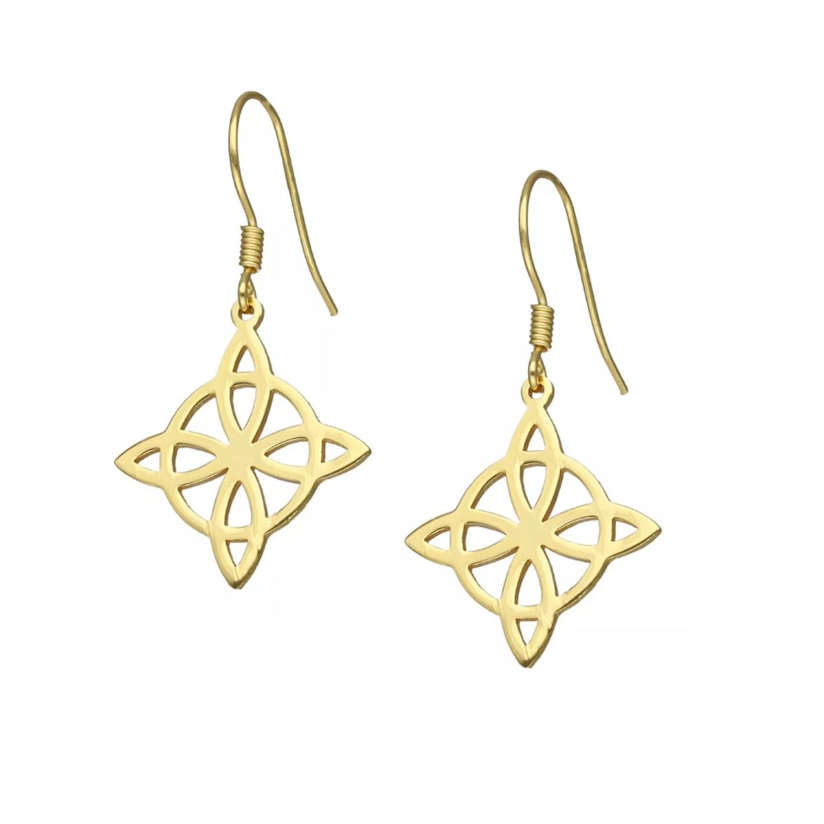 GENERICO - Aros Nudo De Brujas Plata Con Baño De Oro 18k Mujer