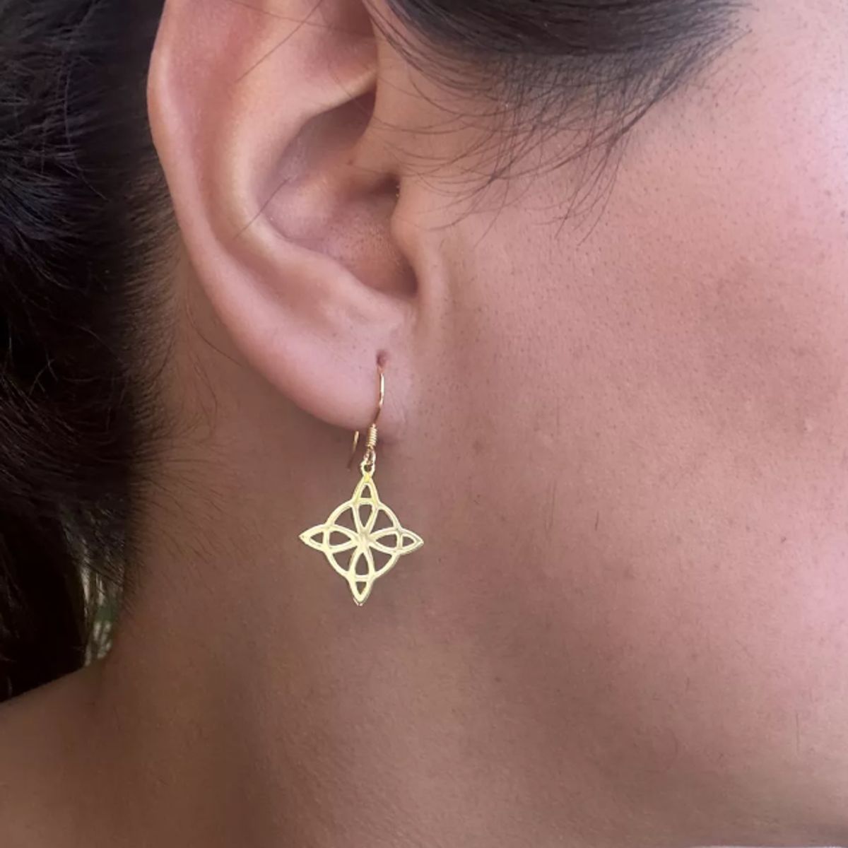 GENERICO - Aros Nudo De Brujas Plata Con Baño De Oro 18k Mujer