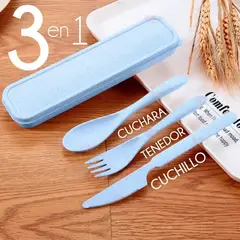 GENERICO - Caja cubiertos picnic camping ecológicos 3unds