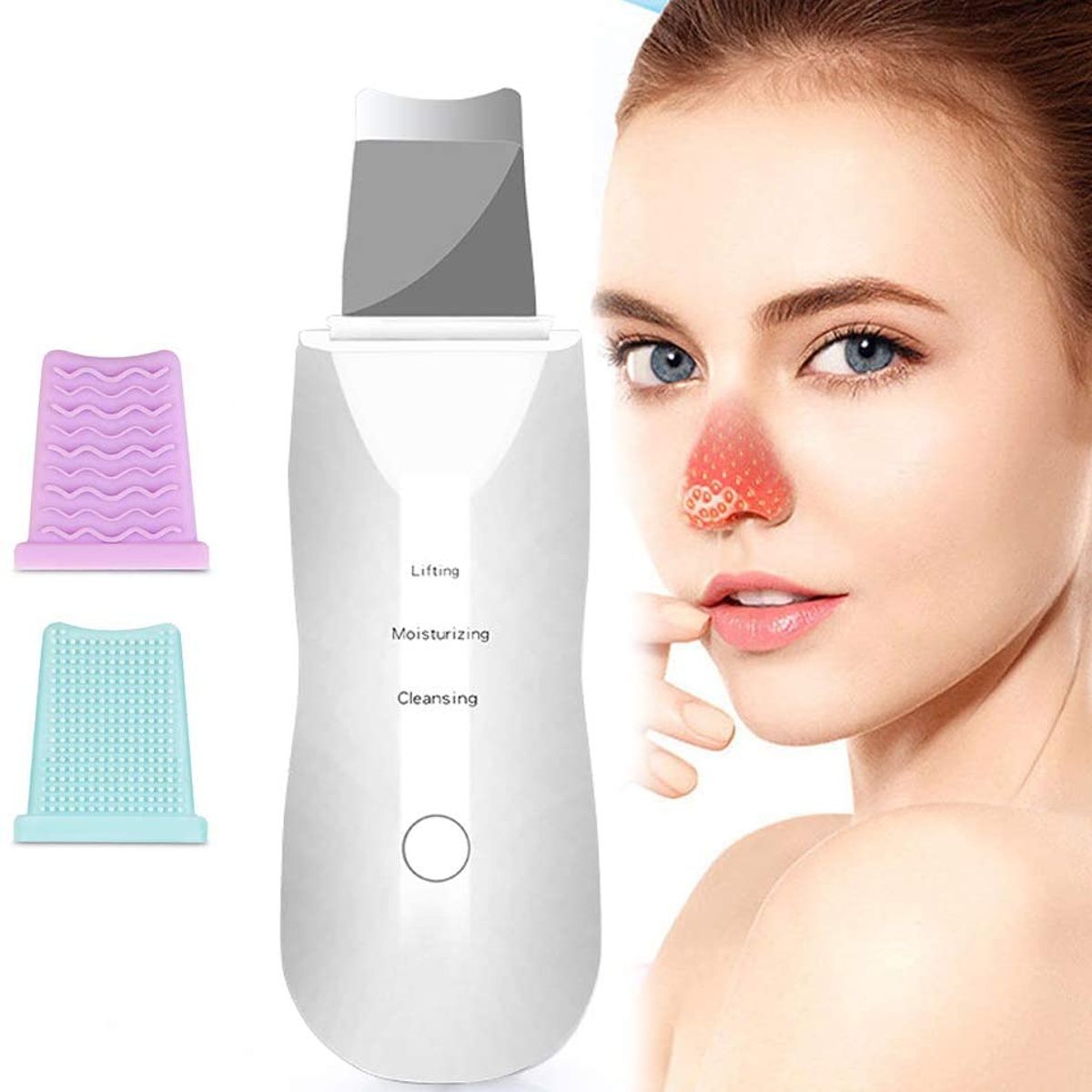 TIOZONEY - Limpiador Facial Ultrasónico con 2 Cepillos Masajeadores