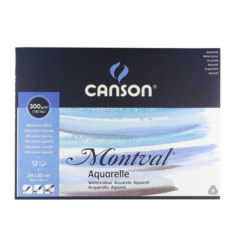 CANSON - Block Para Acuarela Canson Montval 32x24cm 12hj 300gr