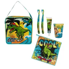 GELATTI - Set Dental + Vaso + Toalla + Bolso Infantil Dinorex