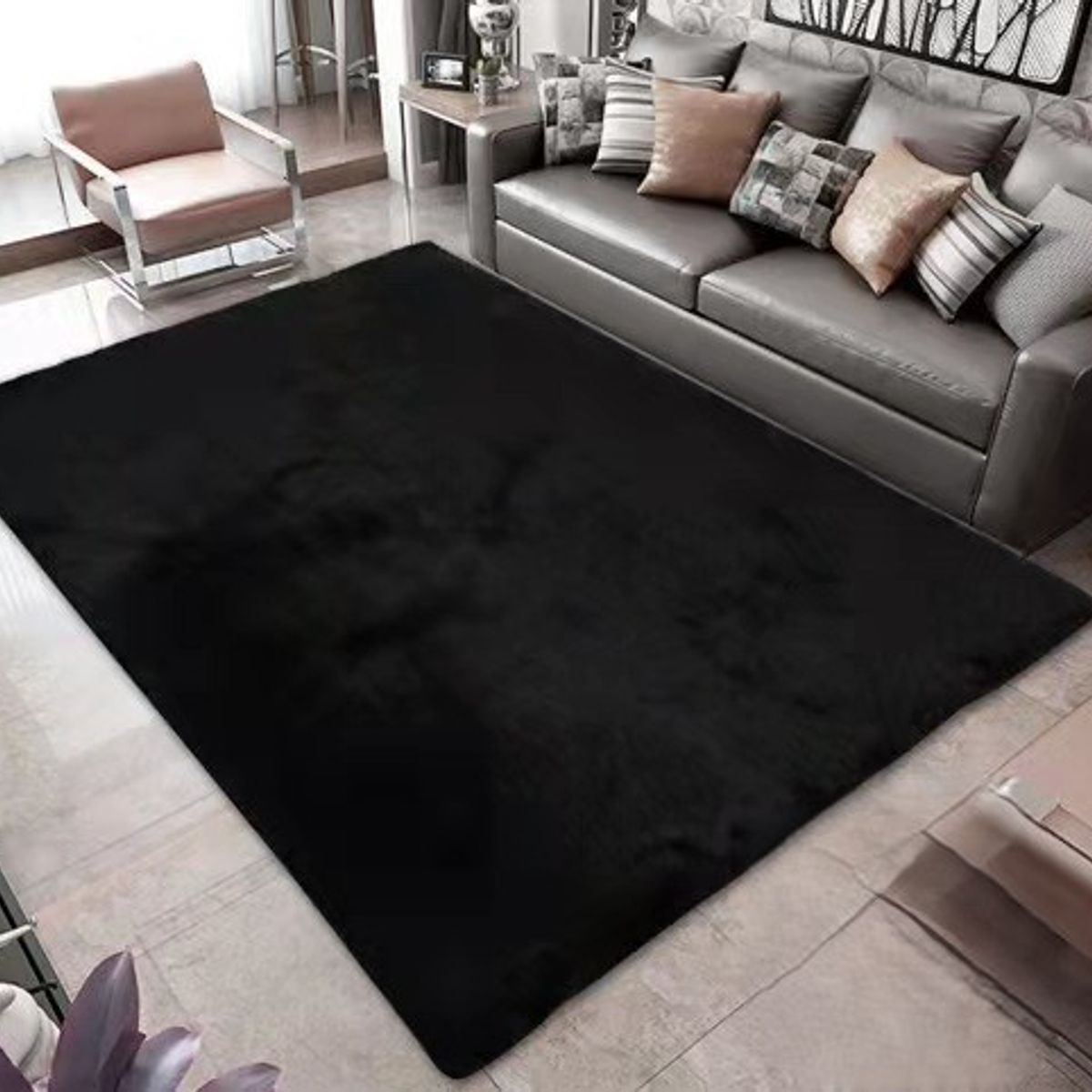 GENERICO - ALFOMBRAS PELO LARGO TIPO PELUCHE SUAVES PARA DECORACION DE HOGAR