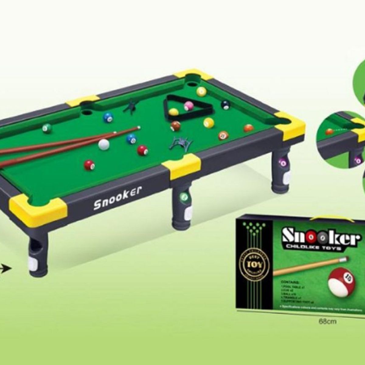 GENERICO - Mini Billar Para Pequeños Mesa De Pool Snooker De Niño Paño Verde