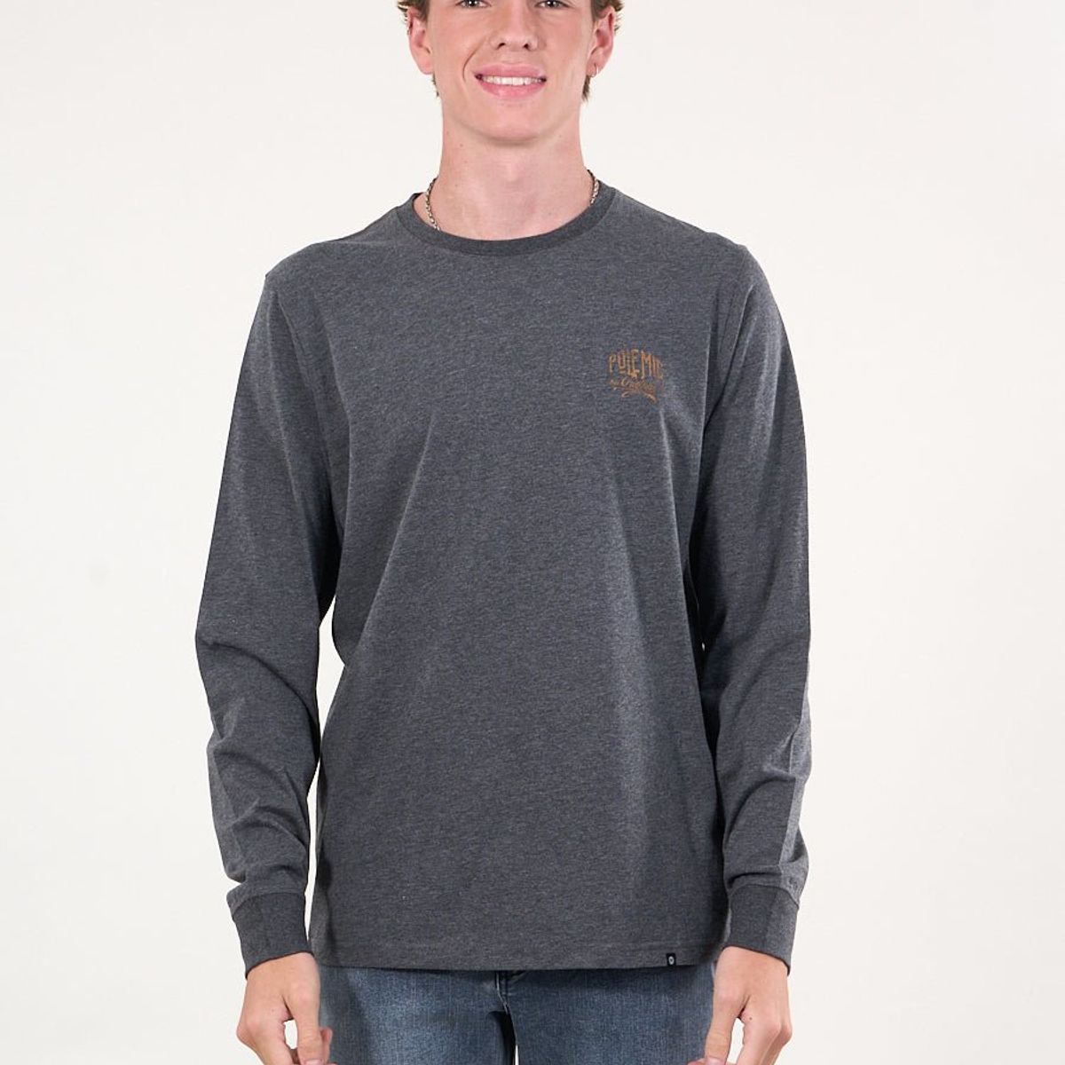 POLEMIC - Polera manga larga Melange 6301 Polemic