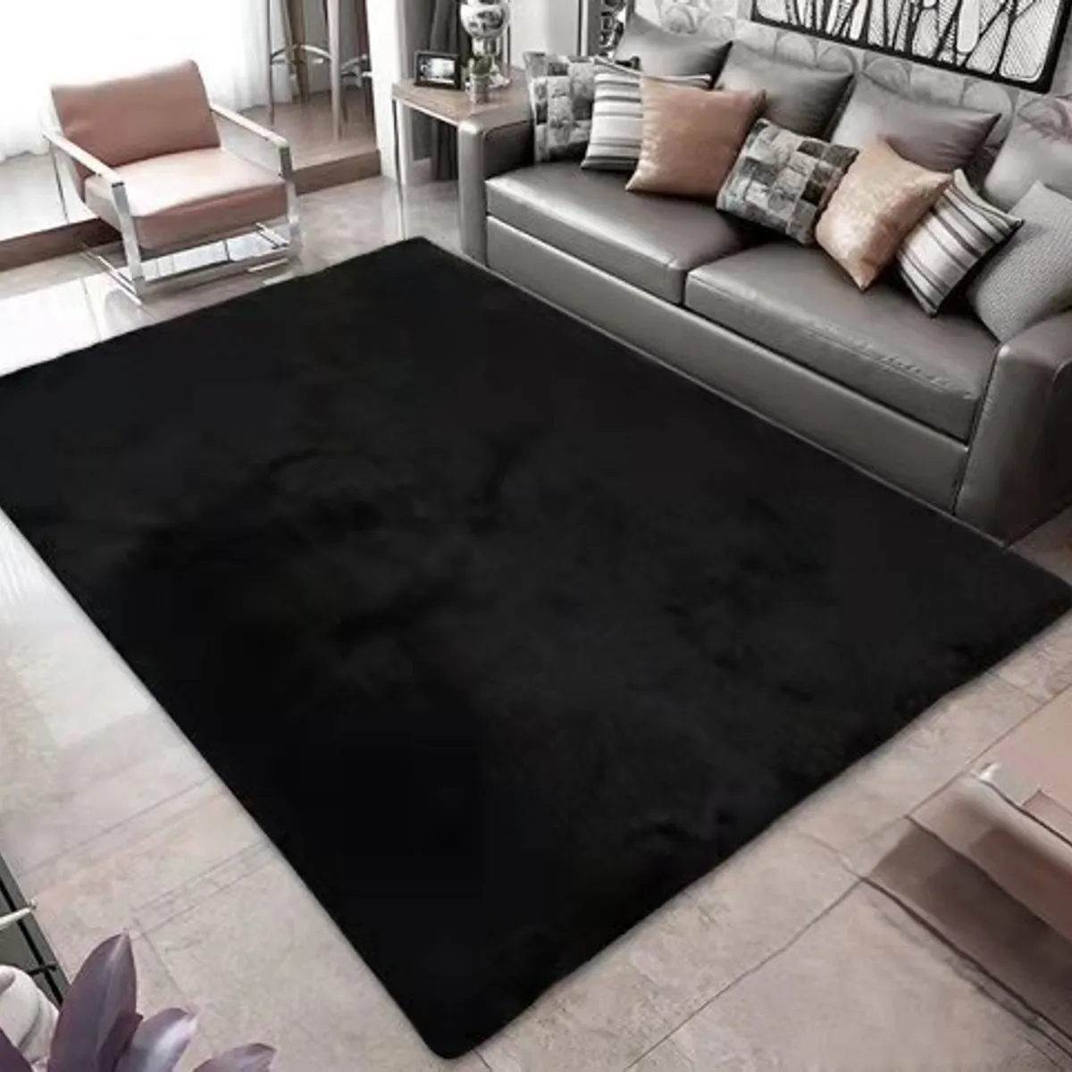 GENERICO - ALFOMBRAS PELO LARGO SUAVES PARA DECORACION DE HOGAR