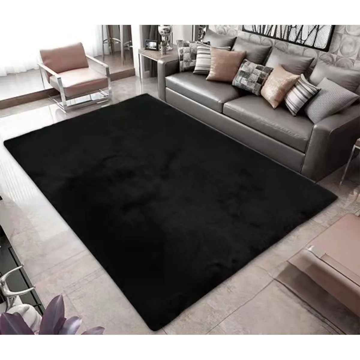 GENERICO - ALFOMBRAS PELO LARGO SUAVES PARA DECORACION DE HOGAR