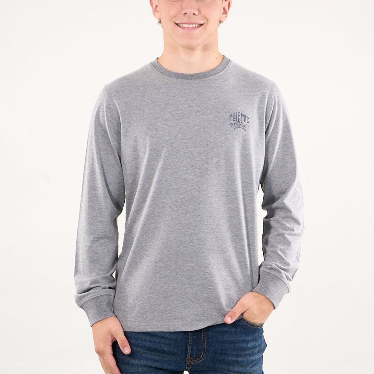 POLEMIC - Polera manga larga Melange 6301 Polemic