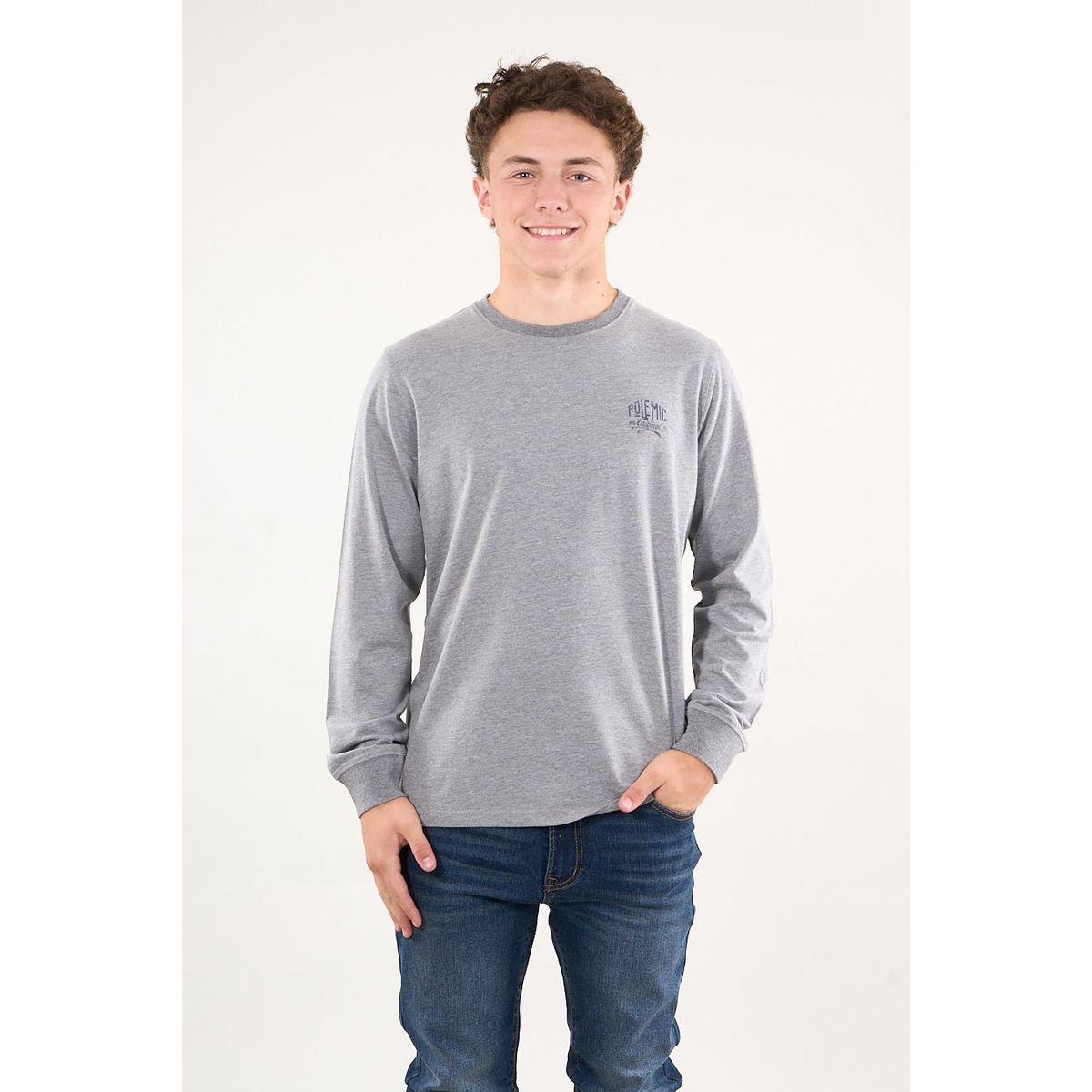 POLEMIC - Polera manga larga Melange 6301 Polemic